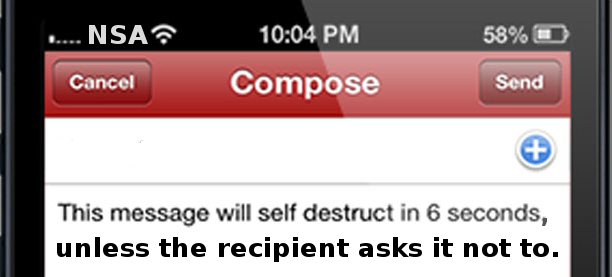 Message on phone screen promises to self destruct.  Really.
